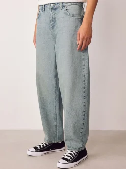 Bleu teinte claire - Coupe ballon - délavé vintage Denim Jeans