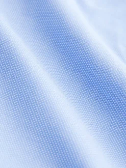 Bleu texturé/rayé - Ajustement régulier - Lot de 2 chemises élégantes faciles d’entretien à manchette simple