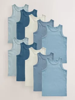 Bleu tonal - Lot de 10 gilets en coton (1.5-16ans)
