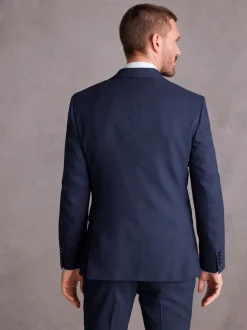 bleu vif - Coupe ajustée  Signature Tollegno Italian Wool Textured Costume Veste