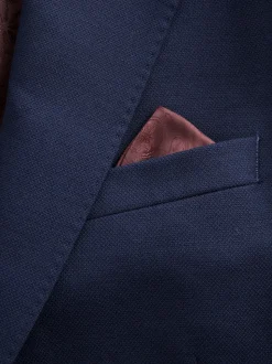 bleu vif - Coupe ajustée  Signature Tollegno Italian Wool Textured Costume Veste