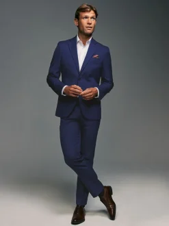 bleu vif - Coupe sur mesure - Veste de costume texturée