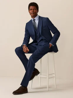 bleu vif - Gilet de costume texturé