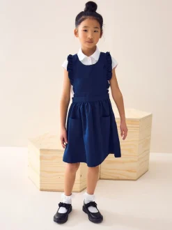 bleu vif - Robe d'école Volants Detail Pinafore (3-14yrs)