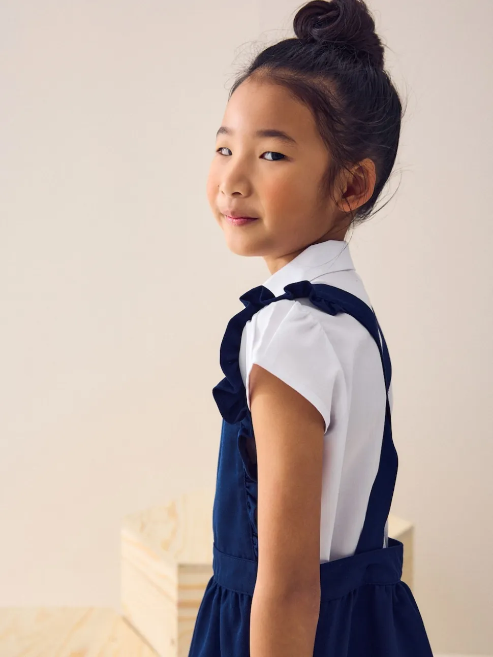 bleu vif - Robe d'école Volants Detail Pinafore (3-14yrs)