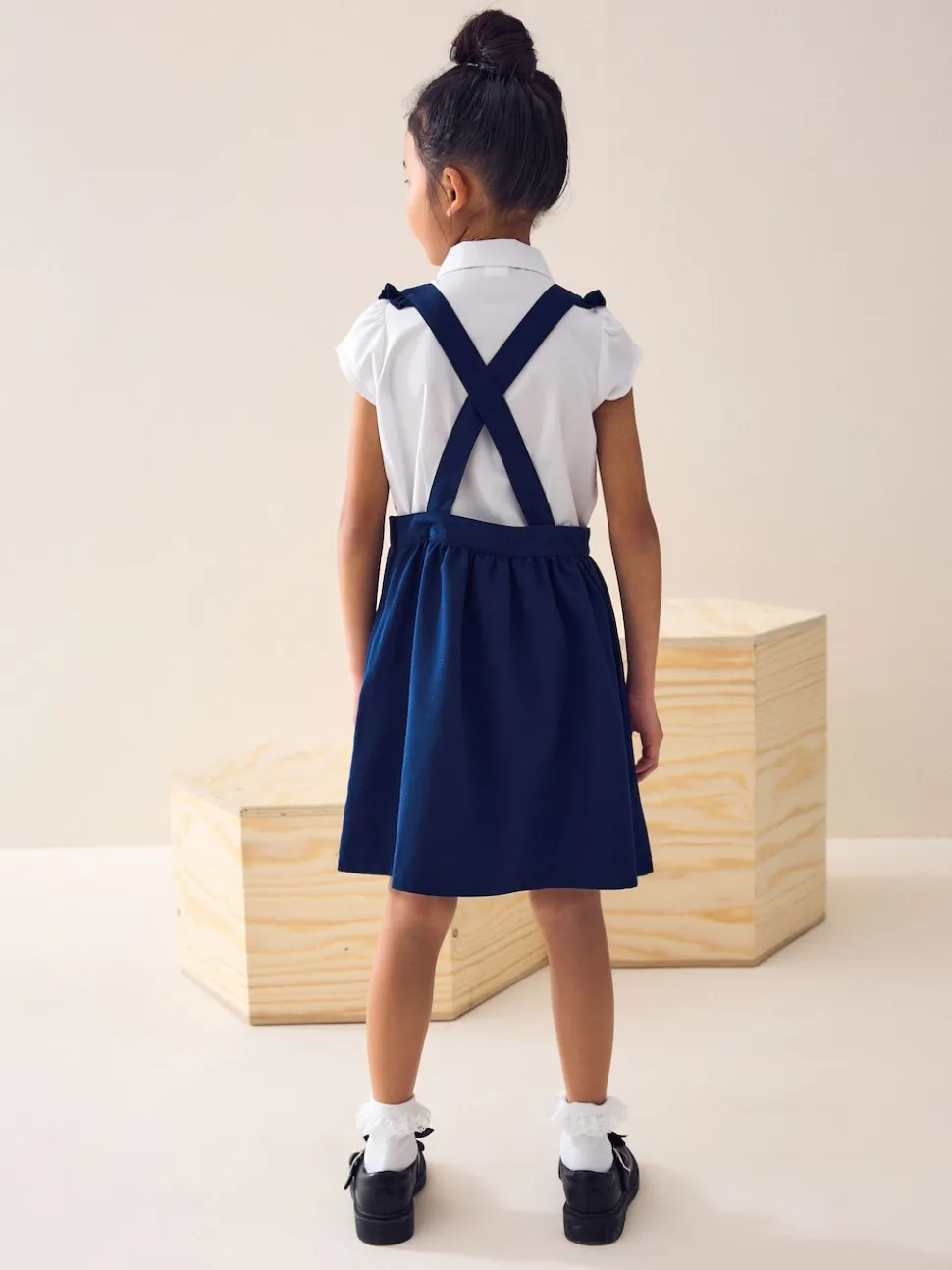 bleu vif - Robe d'école Volants Detail Pinafore (3-14yrs)