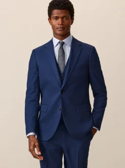 bleu vif - Slim Fit (Slim Fit) - Veste de costume texturée