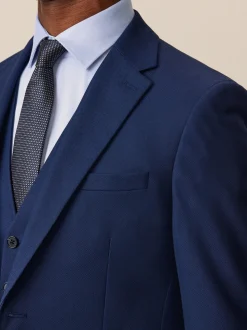bleu vif - Slim Fit (Slim Fit) - Veste de costume texturée