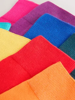 Bleu vif/vert/rouge - Lot de 8 - Chaussettes fraîches brodées durables