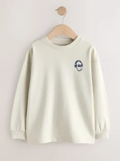 Bleu/berry/écru graphique - T-shirts épais décontractés à manches longues Lot de 3 (3-16ans)