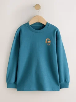 Bleu/berry/écru graphique - T-shirts épais décontractés à manches longues Lot de 3 (3-16ans)