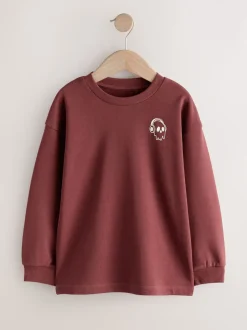 Bleu/berry/écru graphique - T-shirts épais décontractés à manches longues Lot de 3 (3-16ans)