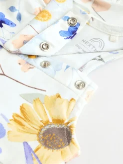 Bleu/blanc à fleurs - Ensemble t-shirt et short à volants bébé 6 pièces (0mois-2ans)