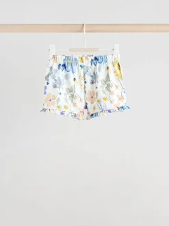 Bleu/blanc à fleurs - Ensemble t-shirt et short à volants bébé 6 pièces (0mois-2ans)