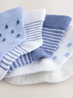 Bleu/Blanc - Lot de 5 chaussettes pour bébé (0mois-2ans)