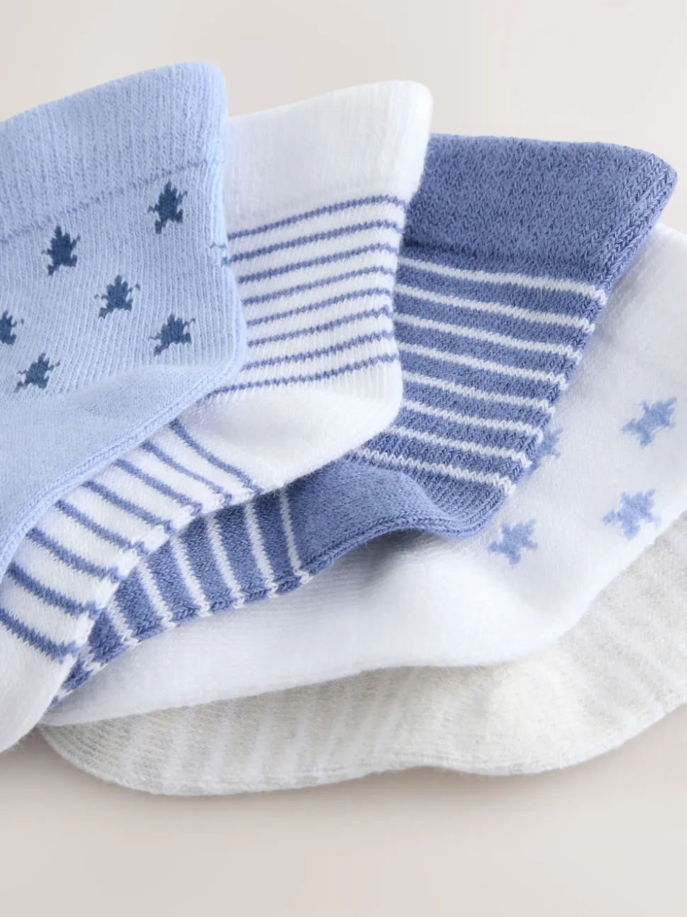 Bleu/Blanc - Lot de 5 chaussettes pour bébé (0mois-2ans)