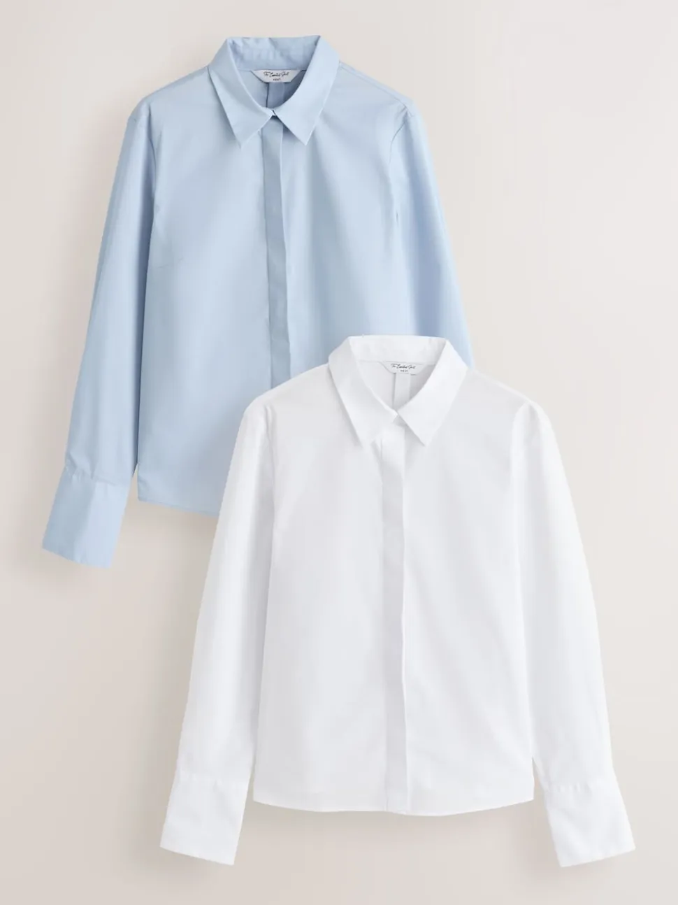 Bleu/Blanc - Lot de 2 chemises ajustées extensibles indispensables à manches longues