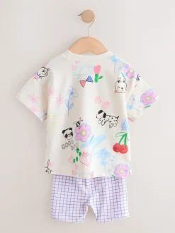 Bleu/Crème - Ensemble short haut et cycliste Lot de 2 (3mois7ans)