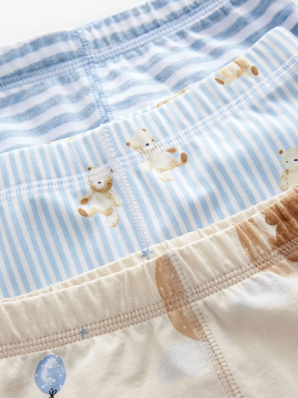 Bleu/écru bébé ours - Lot de 3 pyjamas Snuggle (9mois-6ans)