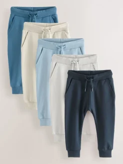 Bleu/écru/bleu marine - Lot de 5 joggings (3mois-7ans)