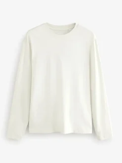 Bleu/Grey/Neutre - Ajustement régulier - T-shirt à coupe classique à manches longues en coton 100 %, lot de 5