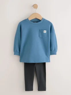 Bleu/Grège/Vert - Ensemble haut et legging à manches longues Lot de 3 (3mois7ans)