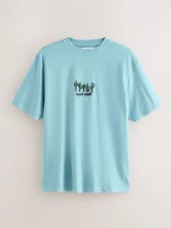 Bleu/Gris - Ensemble pyjama Terry Urban en jersey à manches courtes