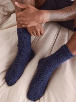 Bleu/Gris - Lot de 2 paires de chaussettes moelleuses