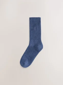 Bleu/gris torsadé - Lot de chaussettes épaisses brodées 10