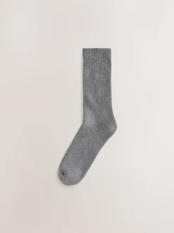 Bleu/gris torsadé - Lot de chaussettes épaisses brodées 10