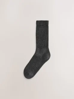 Bleu/gris torsadé - Lot de chaussettes épaisses brodées 10