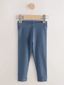 Bleu/Gris/Rayure - Lot de 5 leggings côtelés (3mois-7ans)