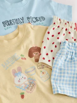 Bleu/Jaune - Ensemble haut et short Lot de 2 (3mois à7ans)