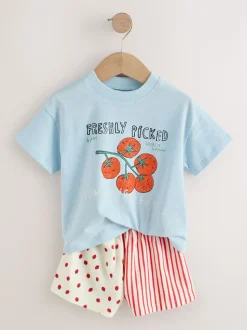 Bleu/Jaune - Ensemble haut et short Lot de 2 (3mois à7ans)