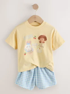 Bleu/Jaune - Ensemble haut et short Lot de 2 (3mois à7ans)