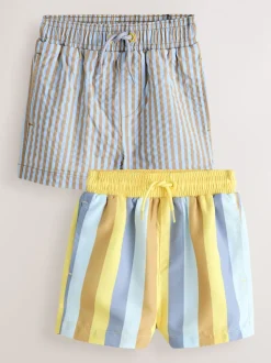 Bleu/Jaune - Lot de 2 shorts de bain (3mois à7ans)