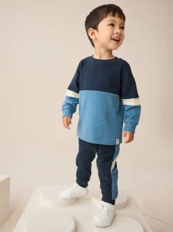 Bleu/Marine - Ensemble T-shirt et Jogging à manches longues (3mths-7yrs)