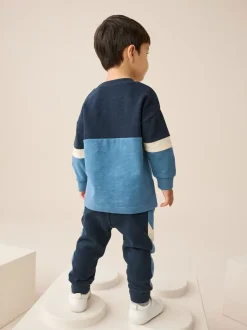 Bleu/Marine - Ensemble T-shirt et Jogging à manches longues (3mths-7yrs)