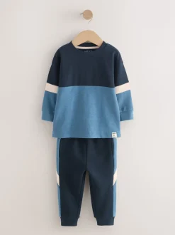 Bleu/Marine - Ensemble T-shirt et Jogging à manches longues (3mths-7yrs)