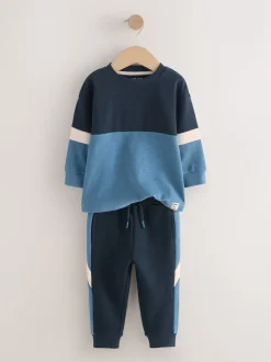 Bleu/Marine - Ensemble T-shirt et Jogging à manches longues (3mths-7yrs)