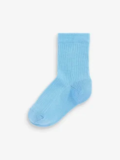 Bleu/Marine - Paquet de chaussettes en coton riche à fines côtes 7