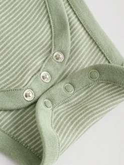 Bleu/marron - Lot de 5 bodys à manches longues pour bébé