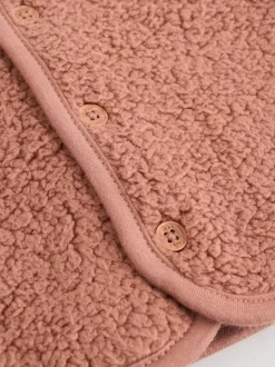 Bleu/marron Bear Hugs Slogan Borg - Ensemble Gilet et Leggings bébé (0mois-2ans)