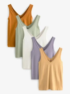 Bleu/Mauve/Vert pastel - Gilets de travail 5 Pack
