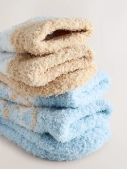 Bleu/Neutre à losanges - Lot de 2 paires de chaussettes douillettes