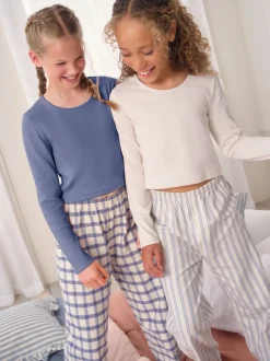 Bleu/Neutre - Lot de 2 pantalons de pyjama tissés (3-16ans)