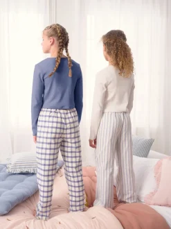 Bleu/Neutre - Lot de 2 pantalons de pyjama tissés (3-16ans)