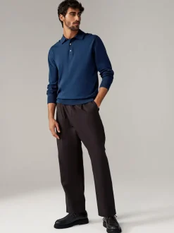 Bleu/neutre bleu marine - Manches longues Polos en tricot 2 Lot