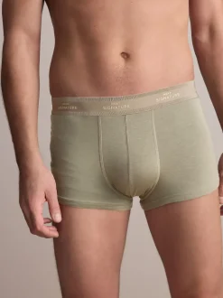 Bleu/Neutre/Vert - Lot de 4 boxers Signature en coton majoritaire