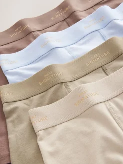 Bleu/Neutre/Vert - Lot de 4 boxers Signature en coton majoritaire